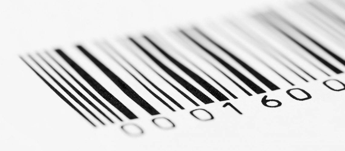 Close-up photo of a barcode, shallow depth of field